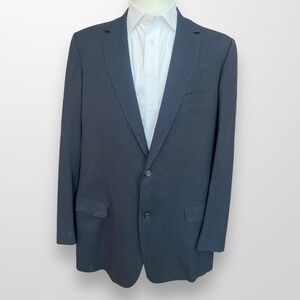 Vtg Hickey Freeman Black Bespoke Wool Sport Coat Mens 42 X‎ Long Suit Blazer